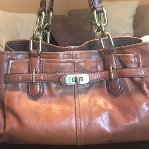 Leather coach purse